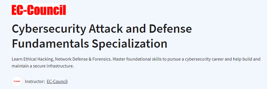 Pictures · Coursera — Cybersecurity Attack and Defense Fundamentals Specialization 2023-8