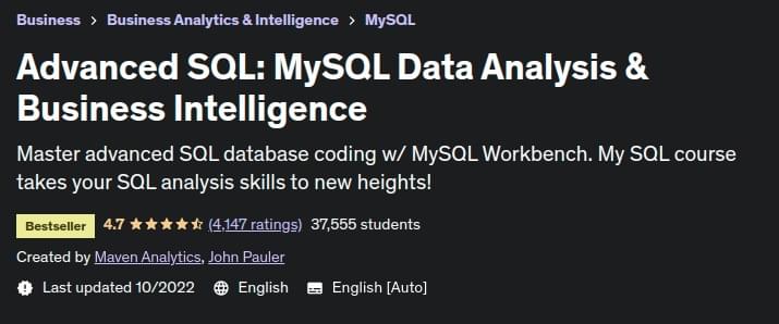 Pictures · Advanced SQL: MySQL Data Analysis & Business Intelligence 2022-5