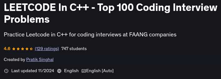 Pictures · Udemy — LEETCODE In C++ – Top 100 Coding Interview Problems 2024-11