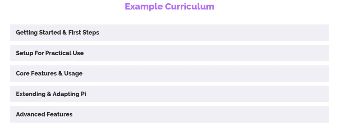 موضوعات الدورة · Academind – Pi – الدليل العملي