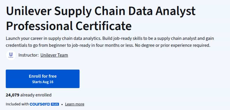 Pictures · Coursera — Unilever Supply Chain Data Analyst Professional Certificate 2025-8