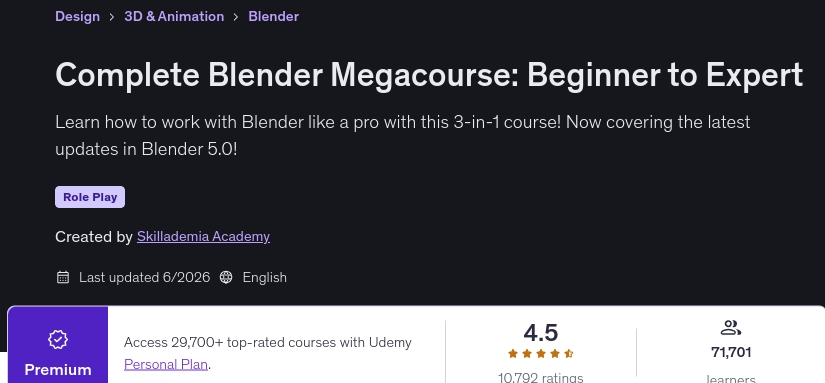 تصاویر · مکمل Blender Megacourse: ابتدائی سے ماہر 2026-6