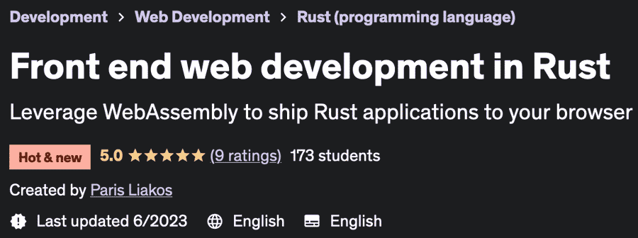 Pictures · Front end web development in Rust 2023-5