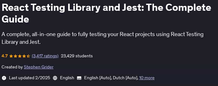 Pictures · React Testing Library and Jest: The Complete Guide 2025-2