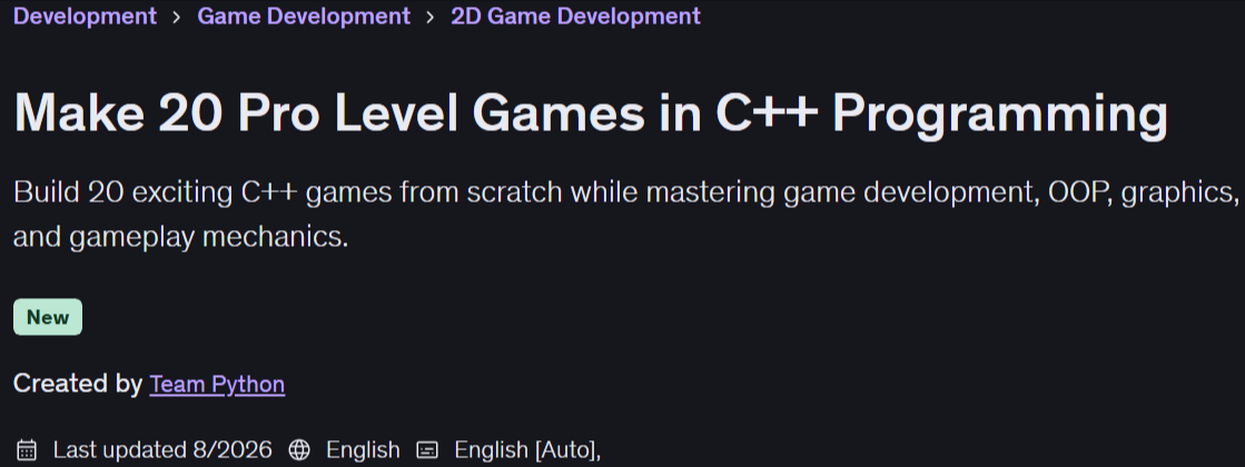 Pictures · Make 20 Pro Level Games in C++ Programming 2026-7