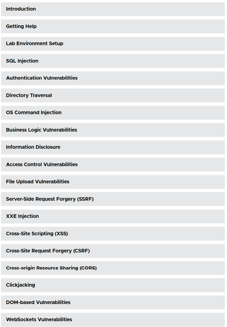 Course topics · RanaKhalil — WEB SECURITY ACADEMY SERIES 2024-6
