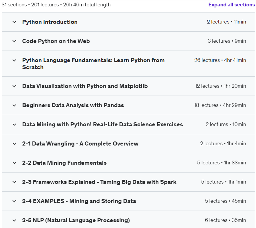 课程主题 · 完整 Python 数据科学课程为绝对初学者 2022-1