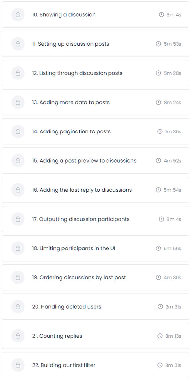 Course topics · Code Course – Build a Forum with Inertia and Laravel 2023-5