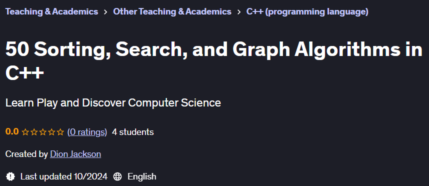 Pictures · Udemy — 50 Sorting, Search, and Graph Algorithms in C++ 2024-10