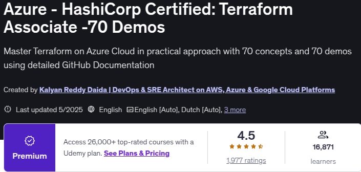 이미지 · Azure - HashiCorp 인증: Terraform 협력자 -70 데모 2025-5