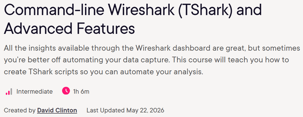 Images · Command Line Wireshark (TShark) et fonctionnalités avancées 2026-5
