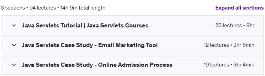 Course topics · Udemy — Java Servlets Mastery: Building Dynamic Web Applications 2023-11