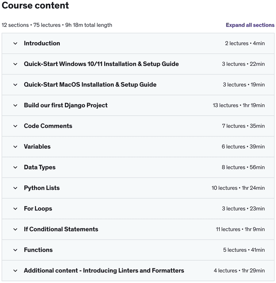 موضوعات الدورة · ابدأ مع Python و Django أساسيات 2022-10