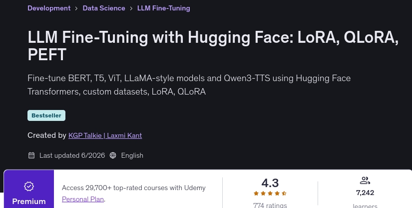 画像 · LLM Fine-Tuning with Hugging Face: LoRA、QLoRA、PEFT 2026-6