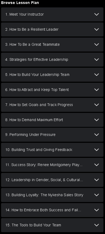 Course topics · MasterClass — Geno Auriemma Teaches Leading Winning Teams 2021-9