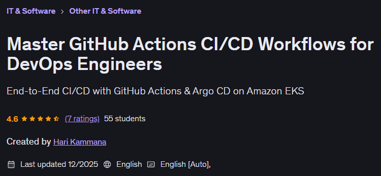 Pictures · Udemy — Master GitHub Actions CI/CD Workflows for DevOps Engineers 2025-12