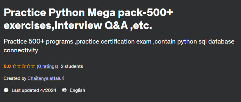 Pictures · Udemy — Practice Python Mega pack-500+ exercises,Interview Q&A ,etc. 2024-1