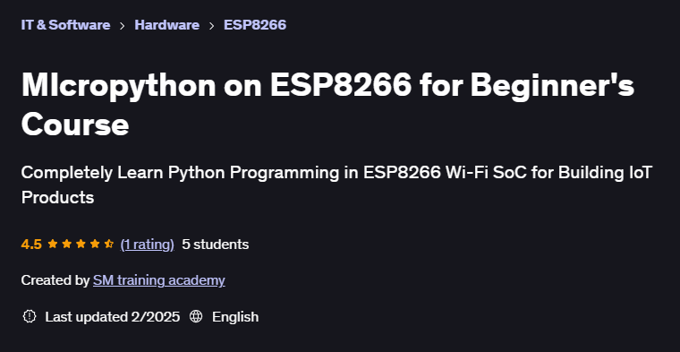 Pictures · Udemy — MIcropython on ESP8266 for Beginner’s Course 2025-2