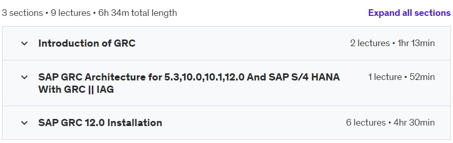 Course topics · SAP GRC 300- Access Control Implementation and Configuration 2024-7