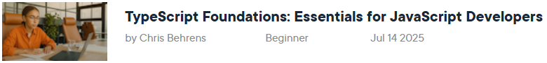 Pictures · Pluralsight — TypeScript Foundations: Essentials for JavaScript Developers 2025-7