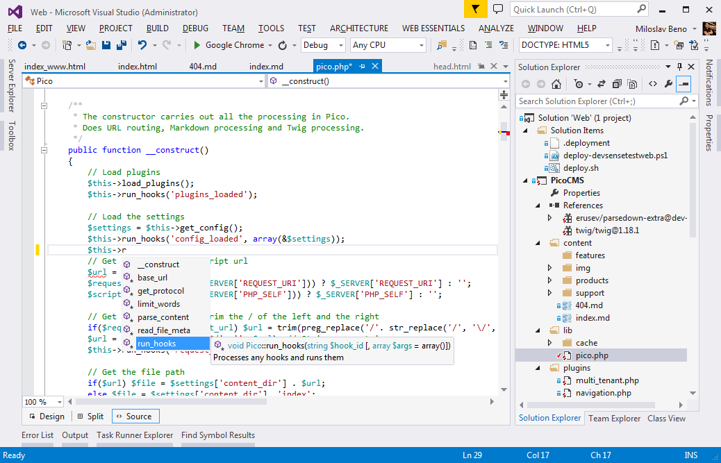 Pictures · PHP Tools for Visual Studio 2022 v1.68.16373 / VS Code 1.0.3428