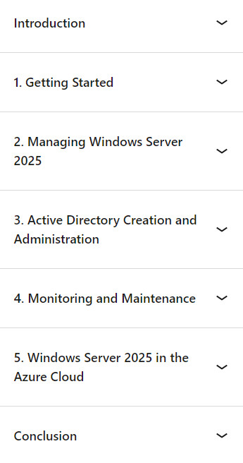 Course topics · LinkedIn — Windows Server 2025 Essential Training 2024-10