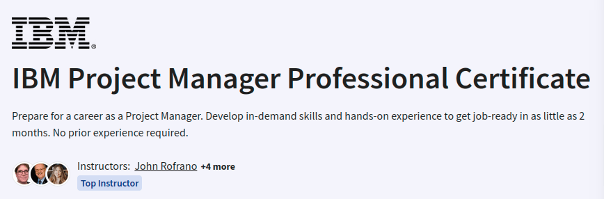 Pictures · Coursera — IBM Project Manager Professional Certificate 2024-3