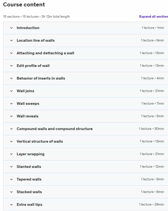 Course topics · Revit: Walls – Everything you need to know 2023-6