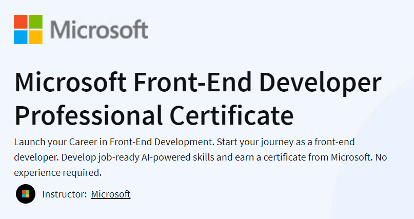 Pictures · Coursera — Microsoft Front-End Developer Professional Certificate 2025-2