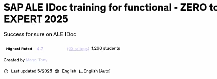 Pictures · SAP ALE IDoc training for functional – ZERO to EXPERT 2025 2025-5
