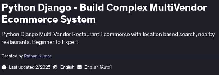 Pictures · Udemy — Python Django – Build Complex MultiVendor Ecommerce System 2025-2