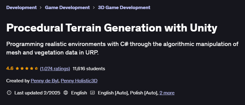 Pictures · Udemy — Procedural Terrain Generation with Unity 2025-2