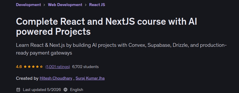 Pictures · Complete React and NextJS course with AI powered Projects 2026-5