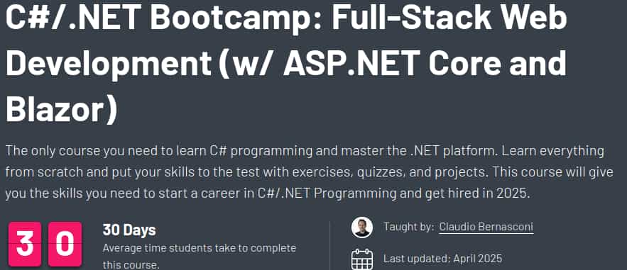 Pictures · ZeroToMastery — C#/.NET Bootcamp: Full-Stack Web Development (w/ ASP.NET Core and Blazor) 2025-4
