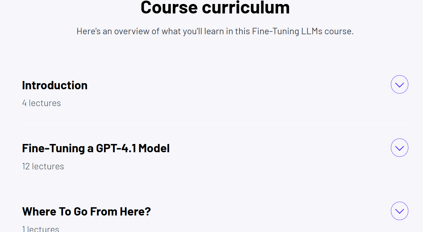 Sujets du cours · Mise à jour - AI Ingénierie : Fine-Tuning LLMs 2025-7