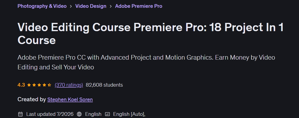 चित्र · वीडियो संपादन पाठ्यक्रम Premiere Pro: 18 परियोजना में 1 दौड़ 2021-5