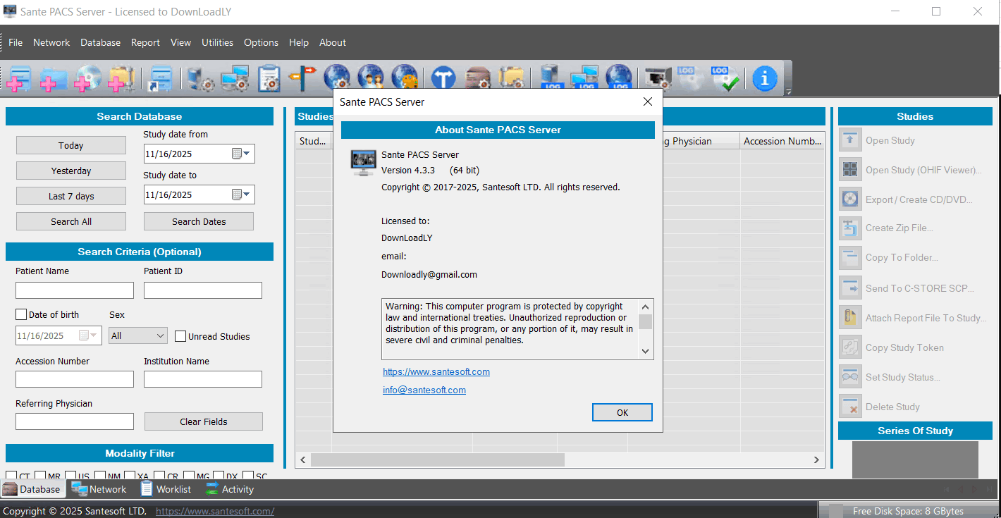 Pictures · Sante PACS Server 4.6