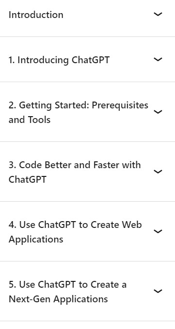 Course topics · LinkedIn — ChatGPT for Web Developers 2023-9