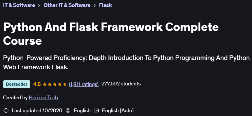 Pictures · Udemy — Python And Flask Framework Complete Course 2020-10