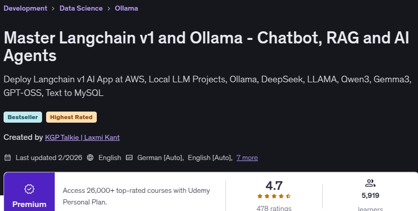 Pictures · Udemy — Master Langchain v1 and Ollama – Chatbot, RAG and AI Agents 2026-2