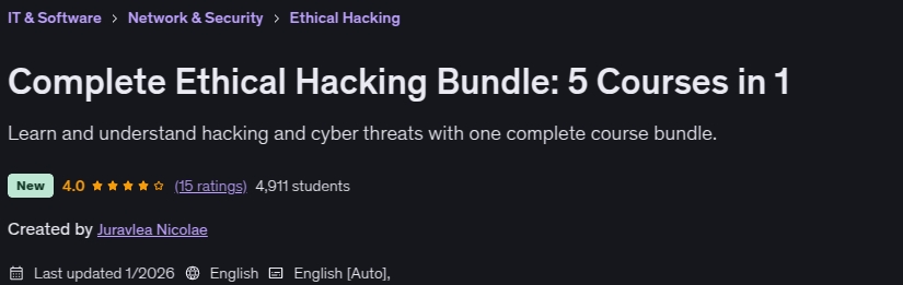 Bilder · Vollständige Ethik Hacking Bundle: 5 Kurse in 1 2026-1