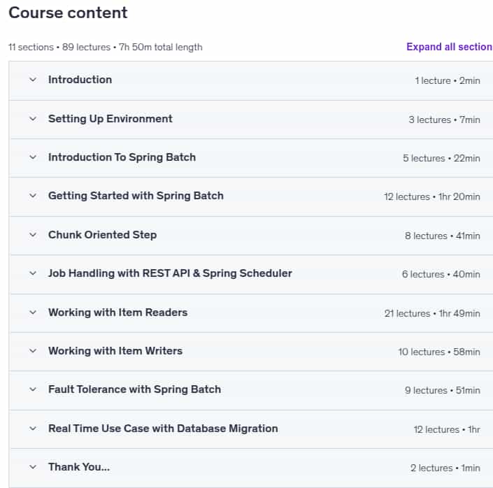 Course topics · Batch Processing with Spring Batch & Spring Boot 2025-9