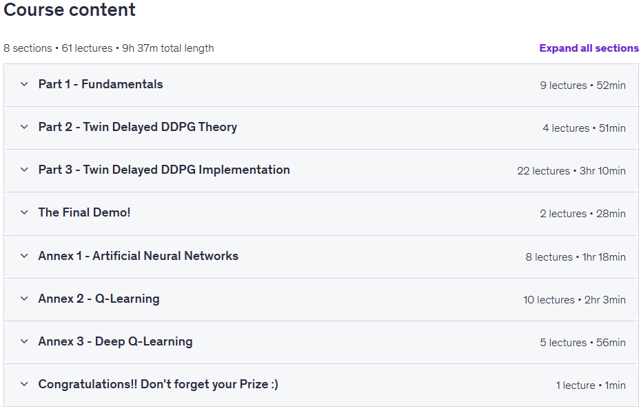 Course topics · Artificial Intelligence 2.0: AI, Python, Deep RL + LLM Prize 2026-5