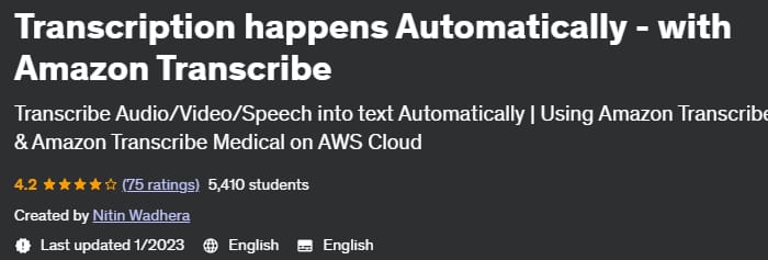 Pictures · Udemy — Transcription happens Automatically – with Amazon Transcribe 2020-8