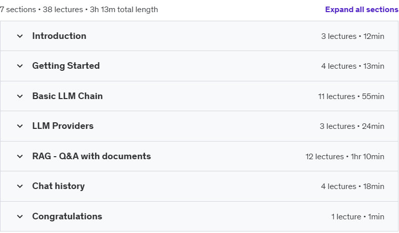 Course topics · GenAI – Langchain for javascript developers 2024-10