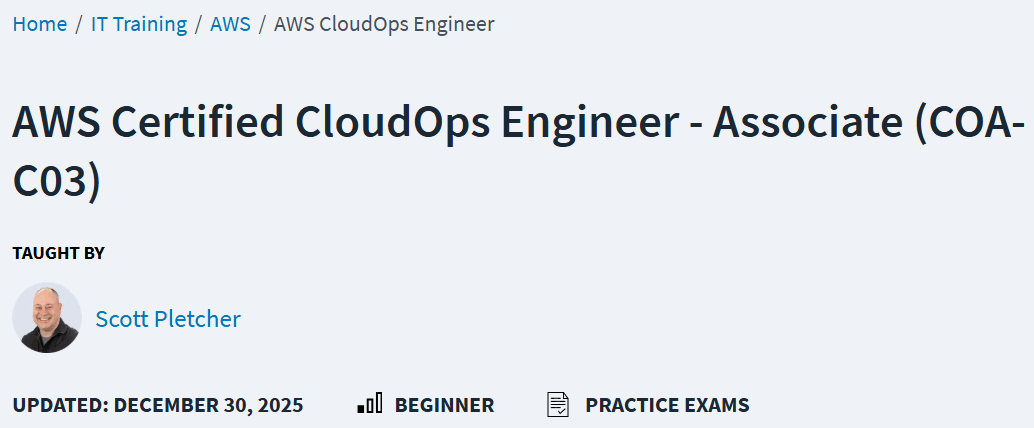 Pictures · CBTNuggets – AWS Certified CloudOps Engineer – Associate (COA-C03) 2025-12