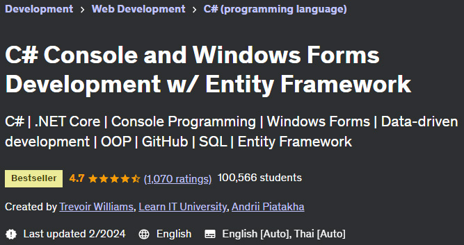 Pictures · Udemy — C# Console and Windows Forms Development w/ Entity Framework 2024-2