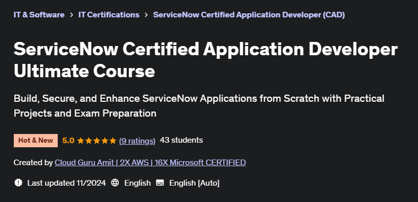 Pictures · Udemy — ServiceNow Certified Application Developer Ultimate Course 2024-10