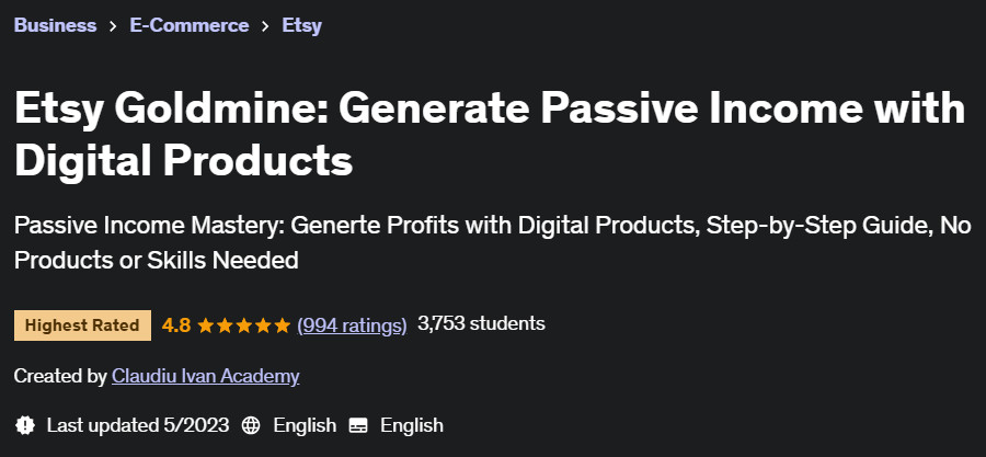 Pictures · Udemy — Etsy Goldmine: Generate Passive Income with Digital Products 2023-5