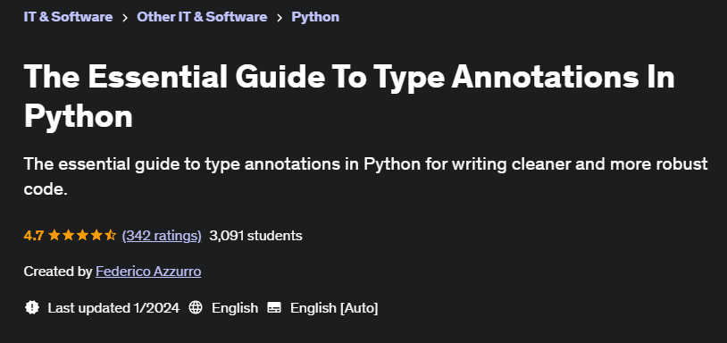 Pictures · Udemy — The Essential Guide To Type Annotations In Python 2024-1